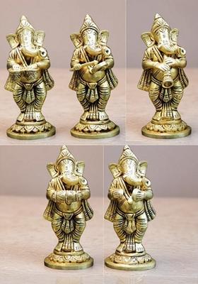 Brass Show Piece Musical Ganesh Pcs Set God Idol Statue
