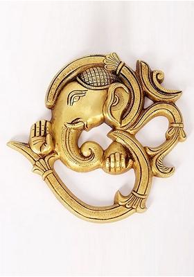 Brass Show Piece Om With Ganesh Faceod Idol Statue
