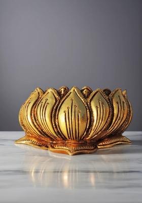Brass Show Piece Wall Hanging Lotus Flower God Idol Statue