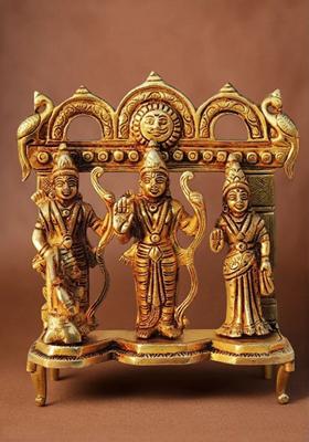 Brass Show Piece Lord Ram Darbar Statue