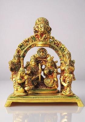 Brass Show Piece Ram Parivar Ram Darbar Idol Statue