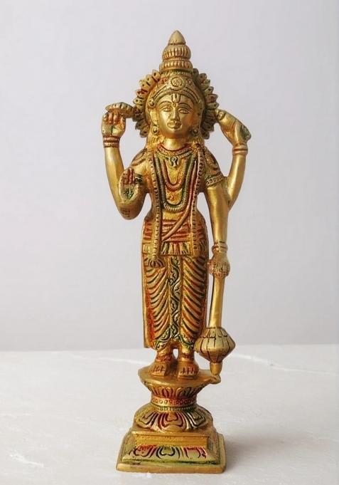 Brass Show Piece Vishnu Ji God Idol Statue