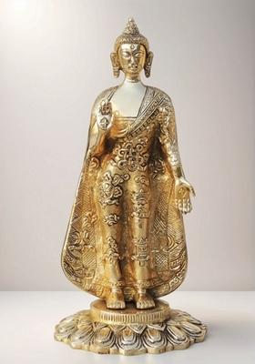 Brass Show Piece Buddha Standing Statue