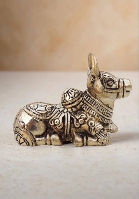 Brass Show Piece Nandi God Idol Statue