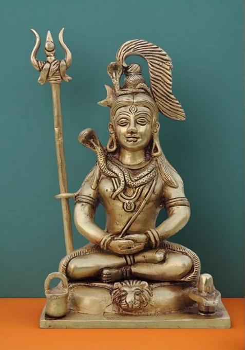 Brass Show Piece Shiv Ji God Idol Statue