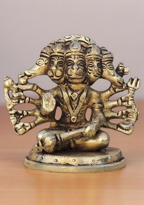 Brass Show Piece Panchmukhi Hanuman Ji Statue Idol