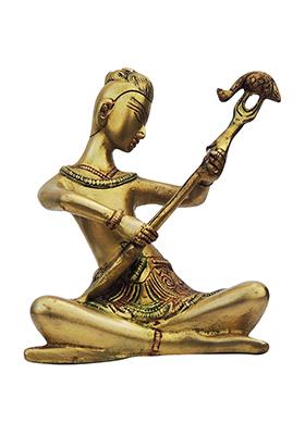 Brass Show Piece Musical Set Male Statue