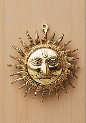 Brass Show Piece Wall Hanging Sun Statue