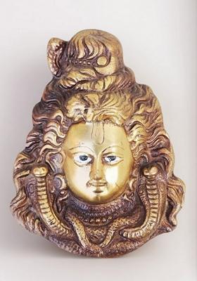 Brass Show Piece Wall Hanging Shiv Ji Face Statue