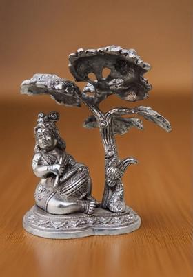 Tree Makhan Krishna Silver Antique Finish