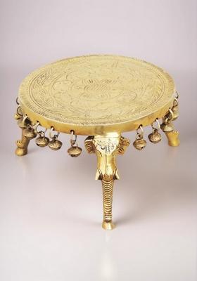 Brass Round Shape Chowki For God Idol Statue