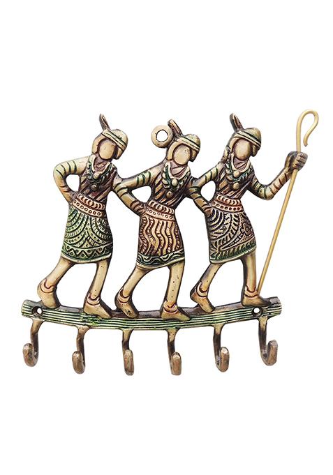 Brass Show Piece Lady Keyring