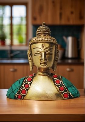 Brass Show Piece God Buddha Face Statue