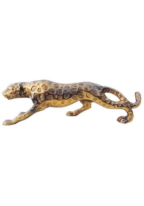 Aluminium Home Decorative Leopard Showpiece Statue 