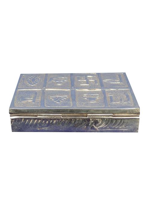 Pure Silver Table Decor Pooja Dibbi Embose With Hallmarked