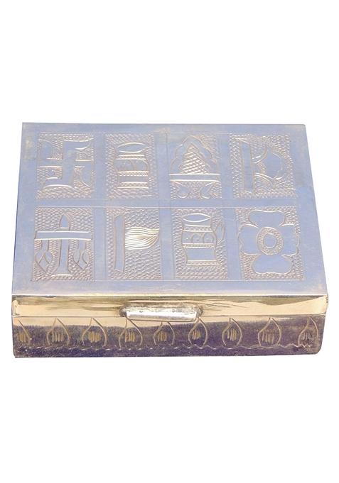 Pure Silver Table Decor Pooja Dibbi Printed With Hallmarked