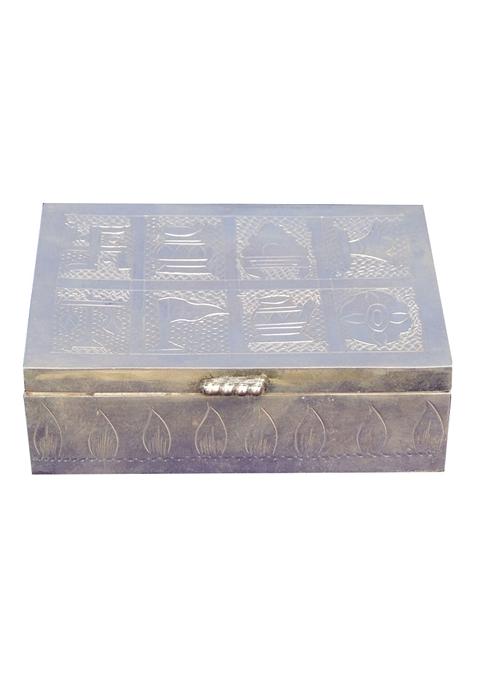 Pure Silver Table Decor Pooja Dibbi Printed With Hallmarked