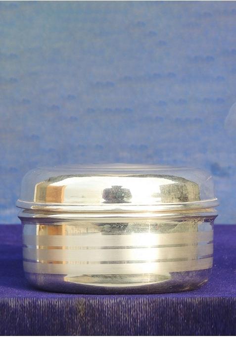 Pure Silver Bhog Dibbi With Hallmarked