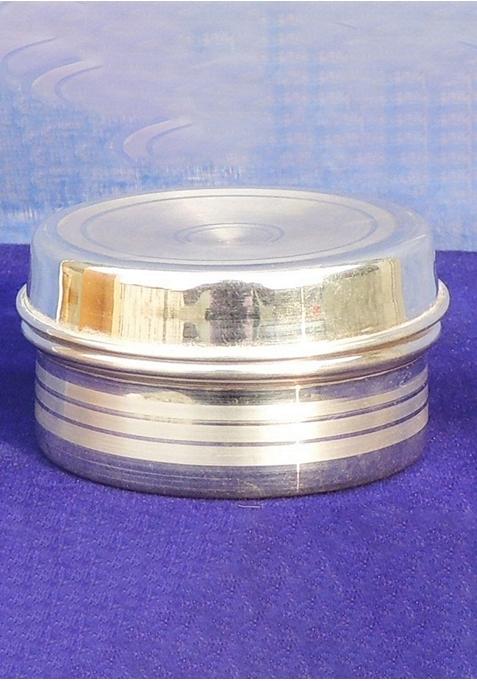 Pure Silver Bhog Dibbi With Hallmarked