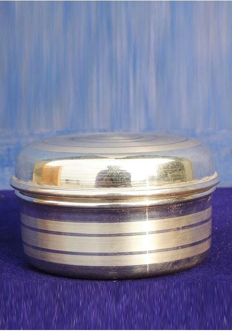 Pure Silver Bhog Dibbi With Hallmarked