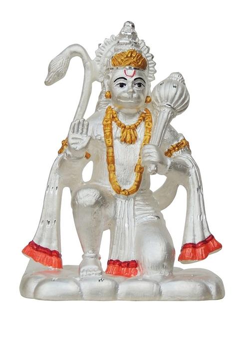Pure Silver Hanuman ji idol Statue Hallmarked Silver Statue 