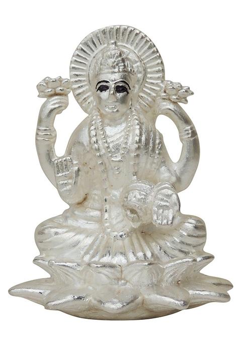 Pure Silver Laxmi ji Idol statue Hallmarked Silver Statue 