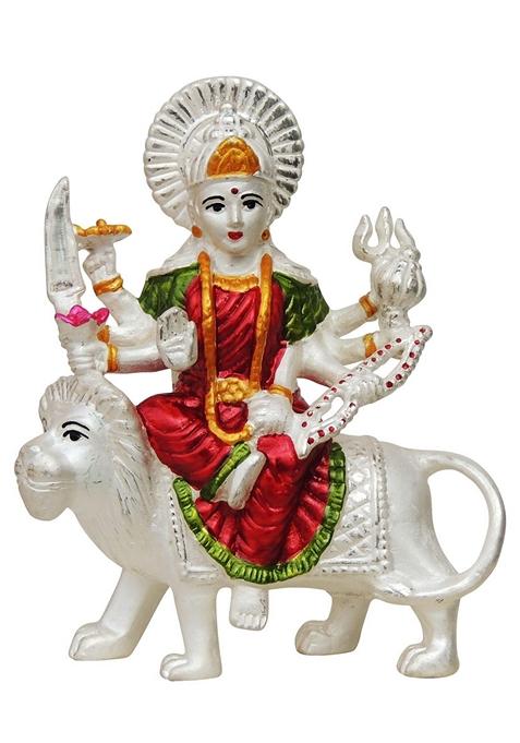 Pure Silver Durga ji idol Statue Hallmarked Silver Statue 