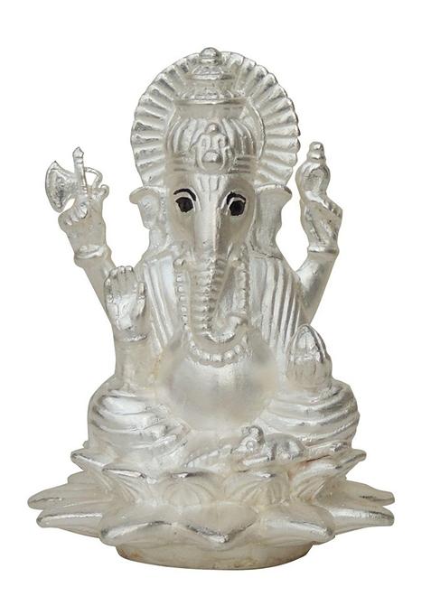 Pure Silver Ganesh Idol statue Hallmarked Silver Statue 