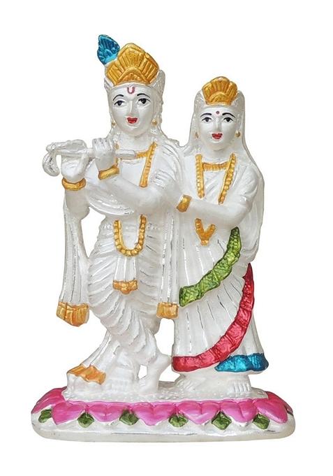 Pure Silver Radha Krishna Idol statue Hallmarked Silver Statue 