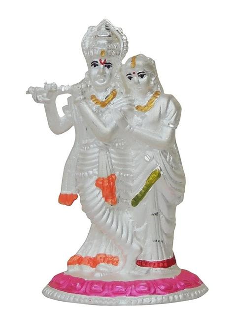Pure Silver Radha Krishna Idol statue Hallmarked Silver Statue 