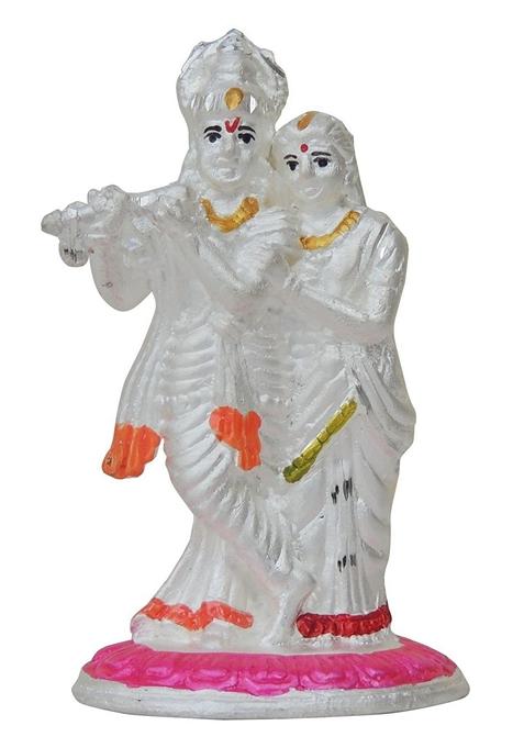 Pure Silver Radha Krishna Idol statue Hallmarked Silver Statue 