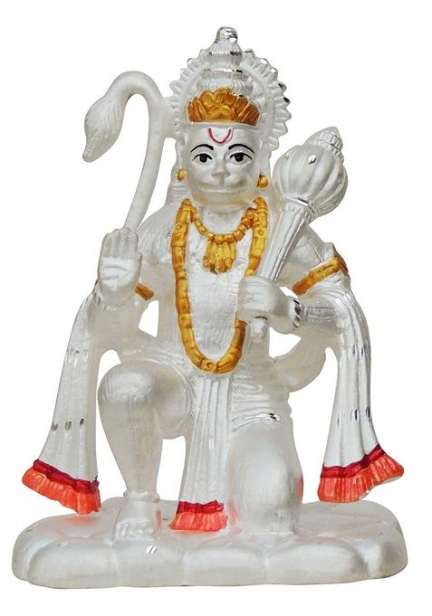 Pure Silver Hanuman ji idol Statue Hallmarked Silver Statue