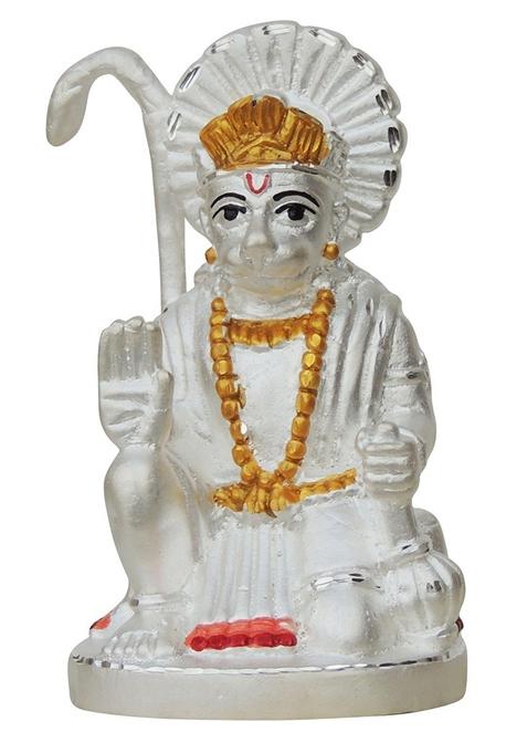 Pure Silver Hanuman ji idol Statue Hallmarked Silver Statue