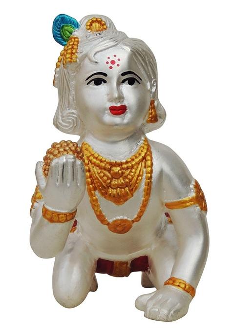 Pure Silver Laddu Gopal idol Statue Hallmarked Silver Statue