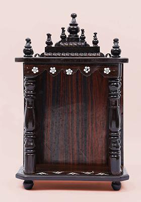 Wooden Wall Hanging Puja Temple Space Saving Pooja Mandir For Home