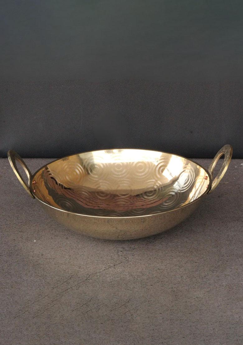 Gold Brass Parat Kadahi 4 Lt