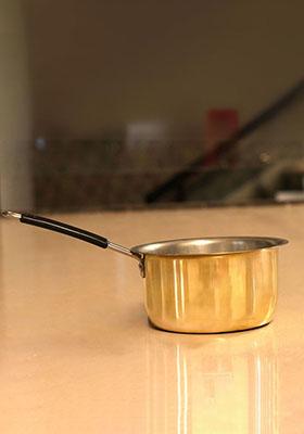 Gold Brass Tea Pan With Kalai 2 Lt