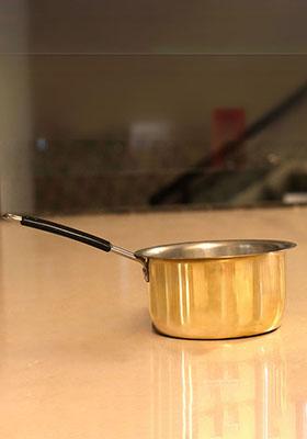 Gold Brass Tea Pan With Kalai 2.5 Lt