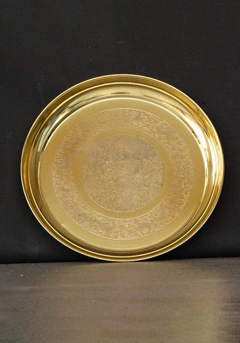 Gold Brass Round Thal 11 Inches