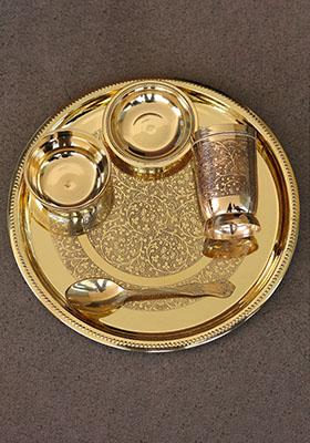 Gold Brass Plate Set