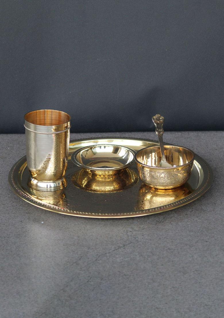 Gold Brass Plate Set