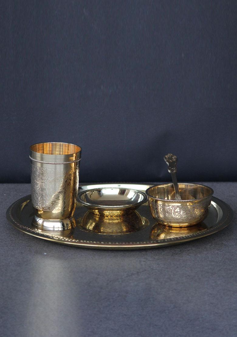 Gold Brass Plate Set