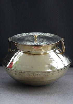Gold Brass Patili Baltoyi With Lid 3Lt