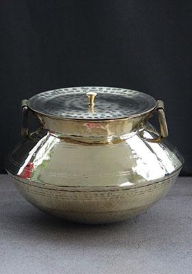 Gold Brass Patili Baltoyi With Lid 5Lt