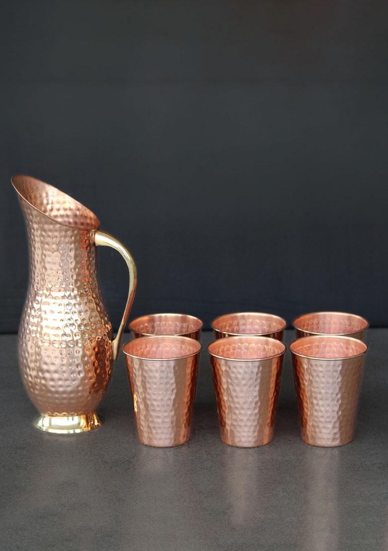 Copper Handcrafted Copper Jug Set