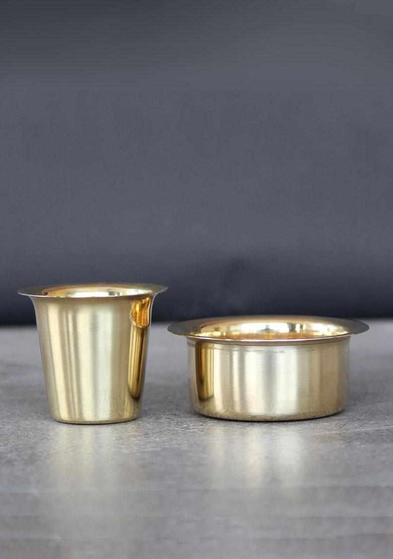 Gold Brass Coffee Davara Tumbler