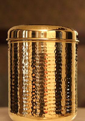 Gold Brass Dabba Container 1L
