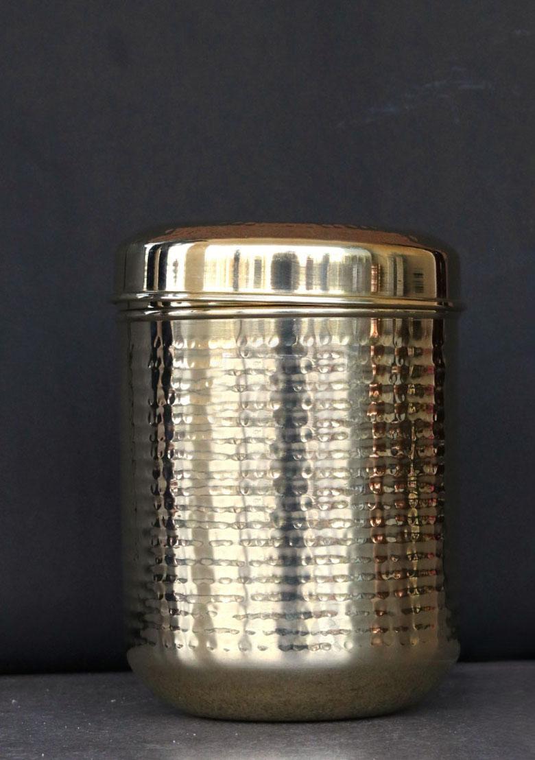 Gold Brass Dabba Container 1L