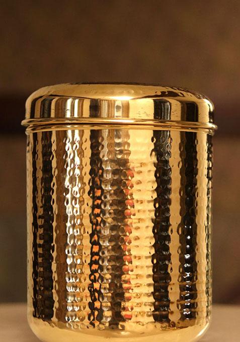 Gold Brass Dabba Container 1.5L