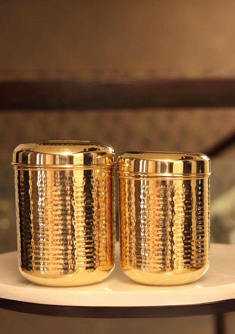 Gold Brass Dabba Container 5L